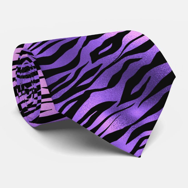 Corbata Pieza de tigre metálico púrpura (Enrollado)