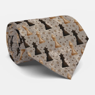 Corbata Piezas de Ajedrez Juego de Ajedrez Negro Blanco y 