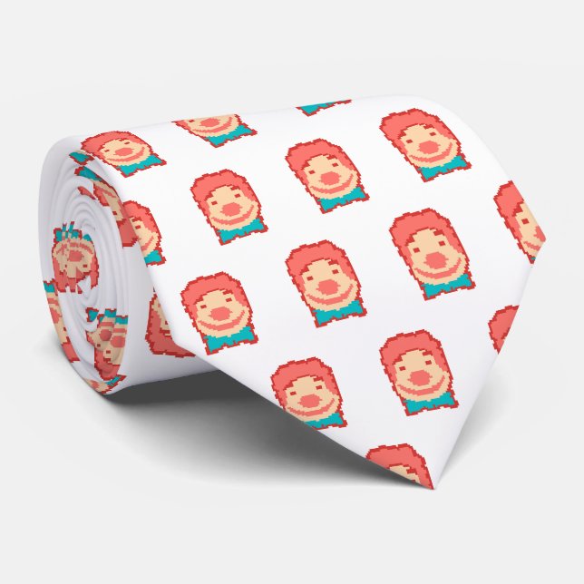 Corbata Pila de lanzamiento de payaso con pixeles finos (Enrollado)