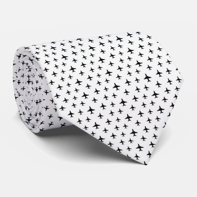Corbata Pilot Faux Silk | Estilo de diseñador de microavio (Enrollado)