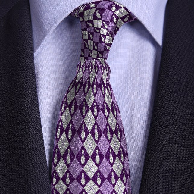 Corbata Pin de boliche Purple Retro Argyle (Subido por el creador)