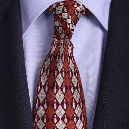 Corbata Pin retro argyle de boliche marrón