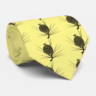 Corbata piña de pino con hojas