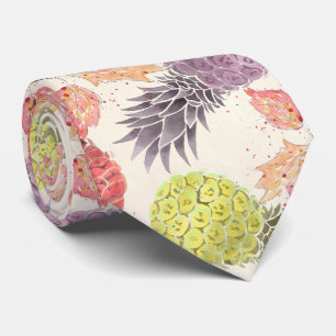 Corbata Piña, par dulce, fruta, acuarela