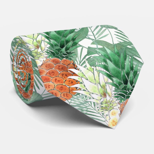 Corbata Piña, pareja dulce, fruta, acuarela (Enrollado)