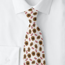 Corbata Piñas y Bayas Rojas