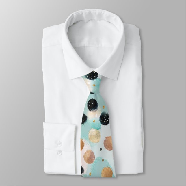 Corbata Pincel abstracto moderno y patrón de punto de polk (Atado)