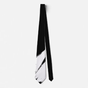 Corbata Pincel blanco fondo negro moderno