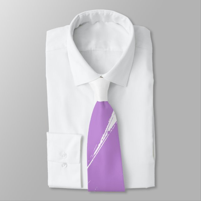 Corbata Pincel Lilac fondo blanco moderno (Atado)