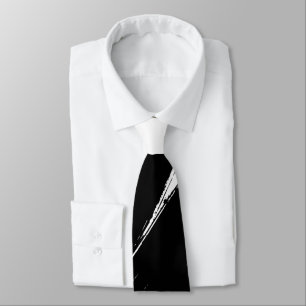 Corbata Pincel negro fondo blanco moderno #2