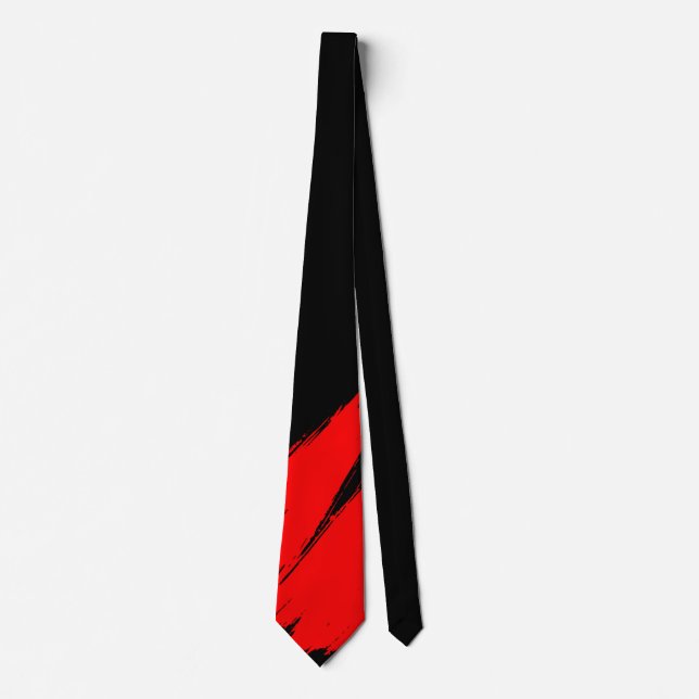 Corbata Pincel rojo fondo negro moderno (Anverso)