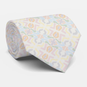 Corbata Pinceladas de acuarela pastel en blanco nube