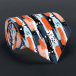 Corbata Pinceles de Naranja azul Patrón abstracto<br><div class="desc">Añada un toque de color vibrante a su armario con los pinceles del Naranja azul Patrón de pinceles Abstracto de la punta del cuello. Este diseño atrevido y artístico combina tonos azules y naranjas en un cautivador patrón de pinceles, convirtiéndolo en el accesorio perfecto para un boda, un evento de...</div>