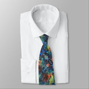 Corbata Pinceles estratificados con la mano y pintura abst