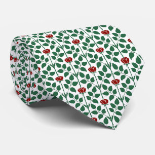 Corbata Pine Green y Red Briar Rosa