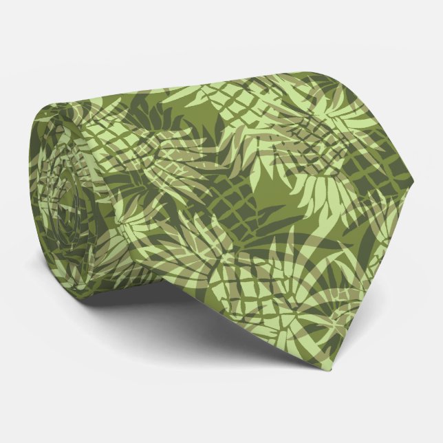 Corbata Pineapple Camo Hawai con dos caras impresas (Enrollado)