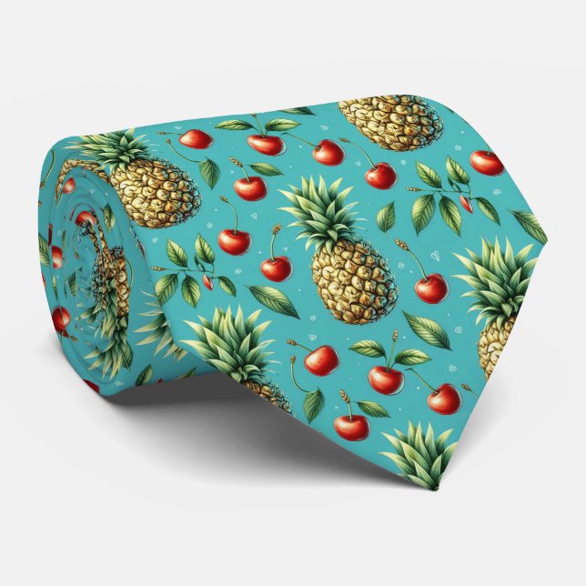Corbata Pineapple Cherry Bliss (Enrollado)
