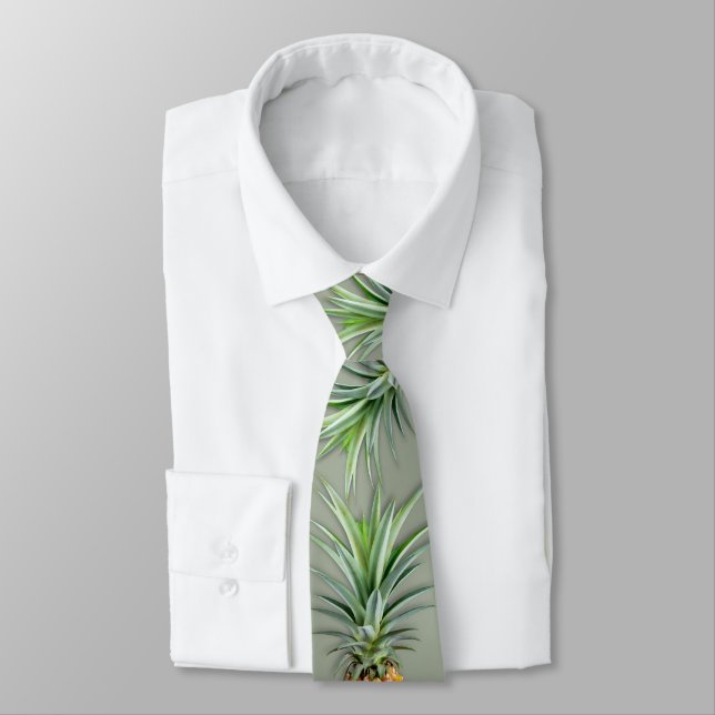Corbata Pineapples de Hawái Sage Green (Atado)
