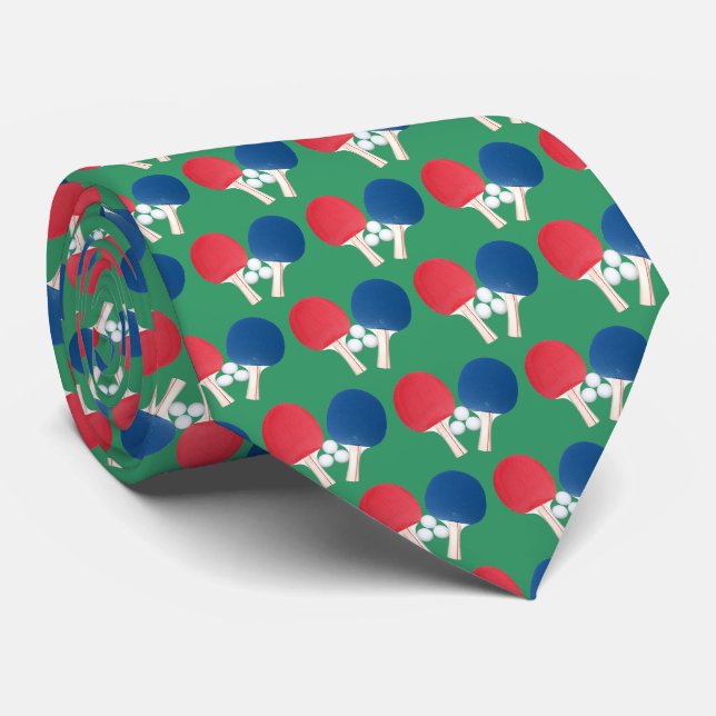 Corbata Ping Pong Paddles y bolas (Enrollado)