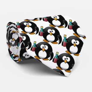 Corbata Pingüino gracioso con alcohol