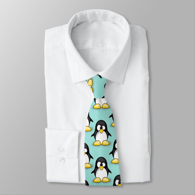 Corbata pingüino lindo dulce del dibujo animado (Atado)