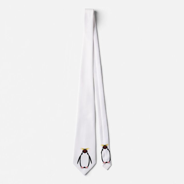 Corbata Pingüino rockhopper o macaroni divertido (Anverso)