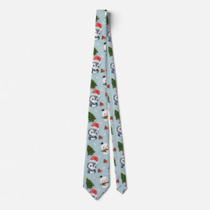 Corbata Pingüino Santa Feliz Feliz Feliz Navidad