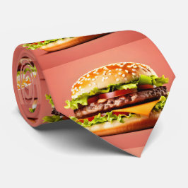 Corbata Pink Big Hamburger Fiesta Neck Tie