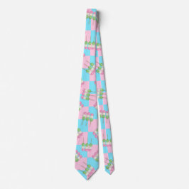 Corbata Pink Blue Checkered Pastel Dango Cuello