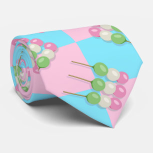 Corbata Pink Blue Checkered Pastel Dango Cuello