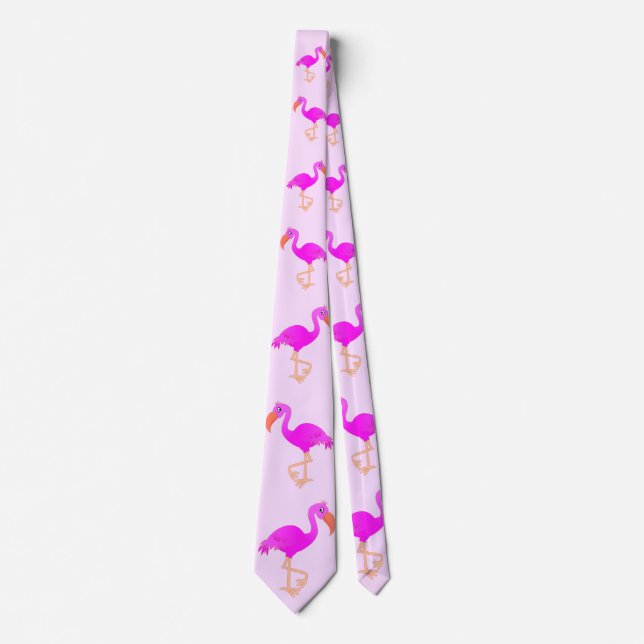 Corbata Pink Flamingo Neck Tie Happy Fiesta (Anverso)
