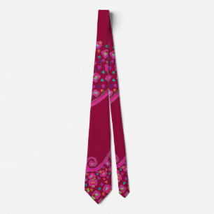 CORBATA PINK FUCHSIA RED BURGUNDY ABSTRACT DECO