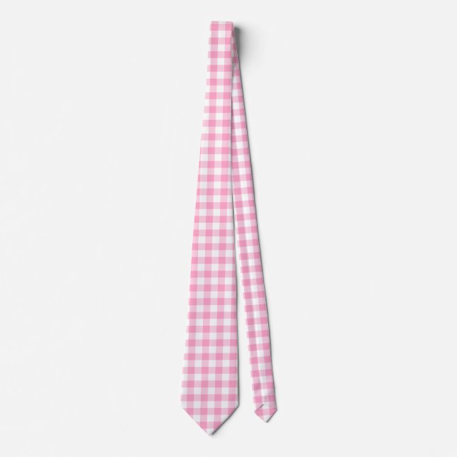 Corbata Pink Gingham (Anverso)