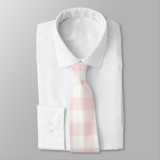 Corbata Pink Gingham Check Plaid (Atado)