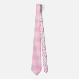 Corbata Pink Gingham Teddy Neck Tie