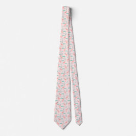 Corbata Pink Green Flamingo's Tropical Birds Wedding 