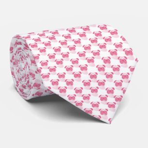 Corbata PINK Grumpy Pug Pattern