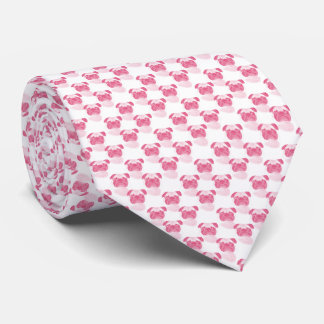 Corbata PINK Grumpy Pug Pattern