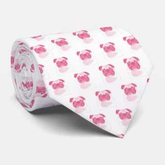 Corbata PINK Grumpy Pug Pattern