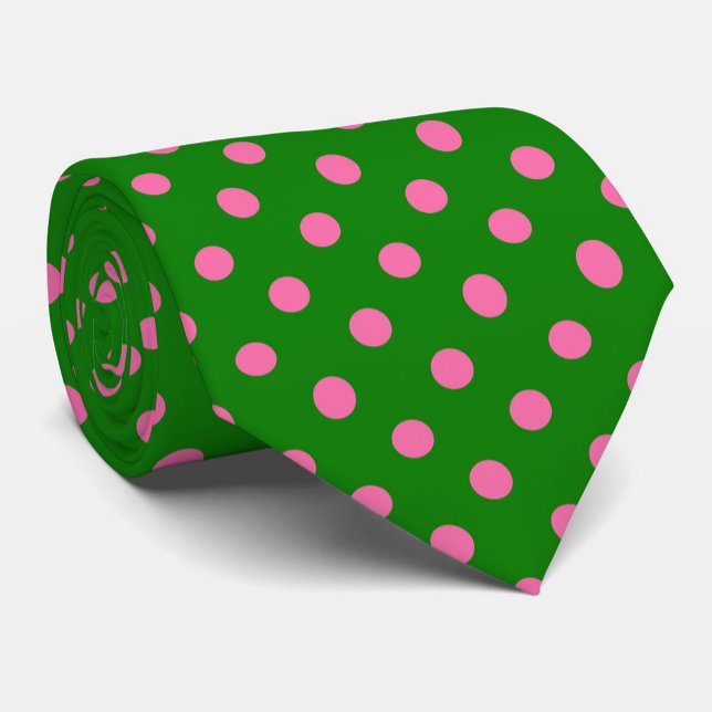 Corbata Pink On Green Polka Dots Pattern Design  (Subido por el creador)