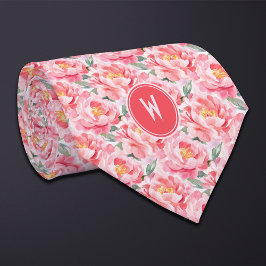 Corbata Pink Peonies Floral