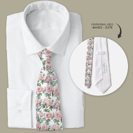 Corbata Pink Peony Floral Groomsmen