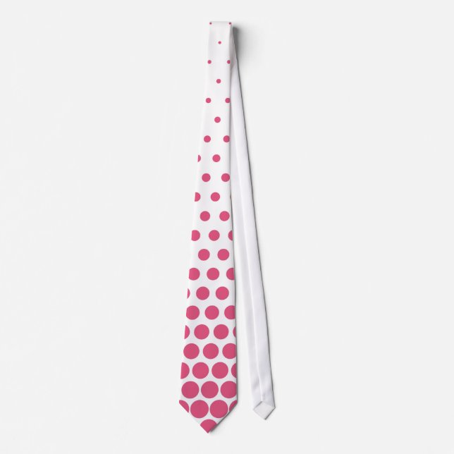 Corbata Pink Polka Dots Modern White (Anverso)