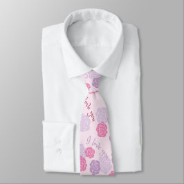 Corbata Pink Purple Floral te amo