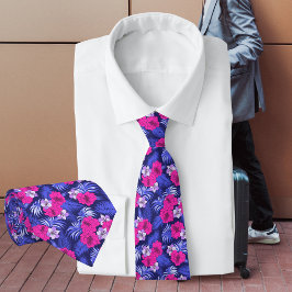 Corbata Pink & Purple Tropical
