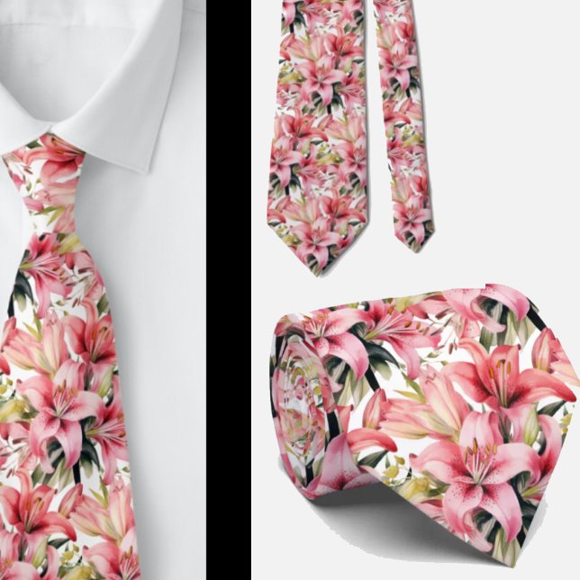 Corbata Pink Stargazer Lily Lilies (Subido por el creador)