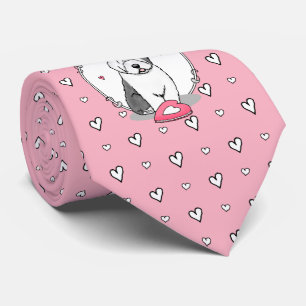 Corbata Pink Valentine Old English Sheepdog Gray 1 Fun