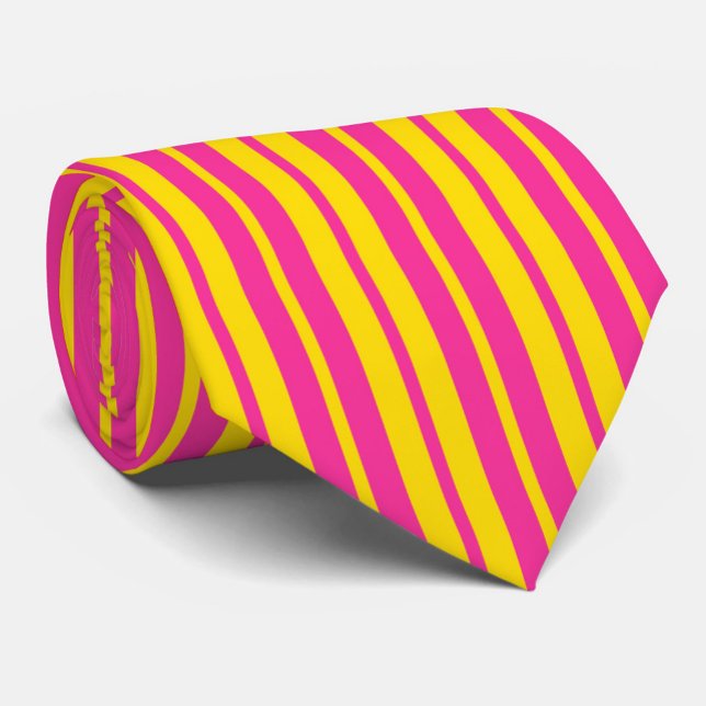 Corbata Pink Yellow Stylish Stripes Pattern Design  (Subido por el creador)