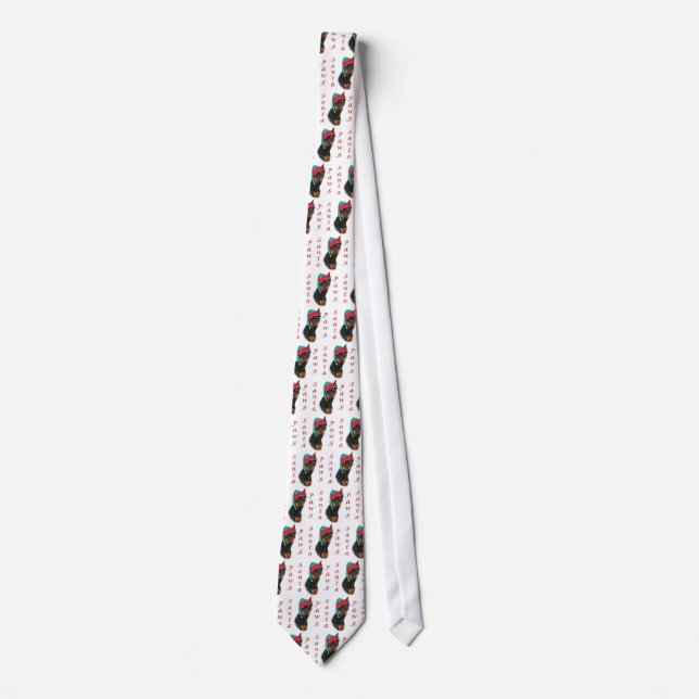 Corbata Pinscher Santa Paws en miniatura (Anverso)