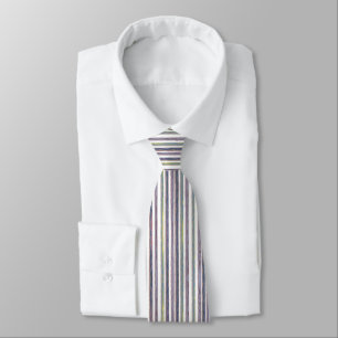 Corbata Pinstripe delgado vertical morado y verde